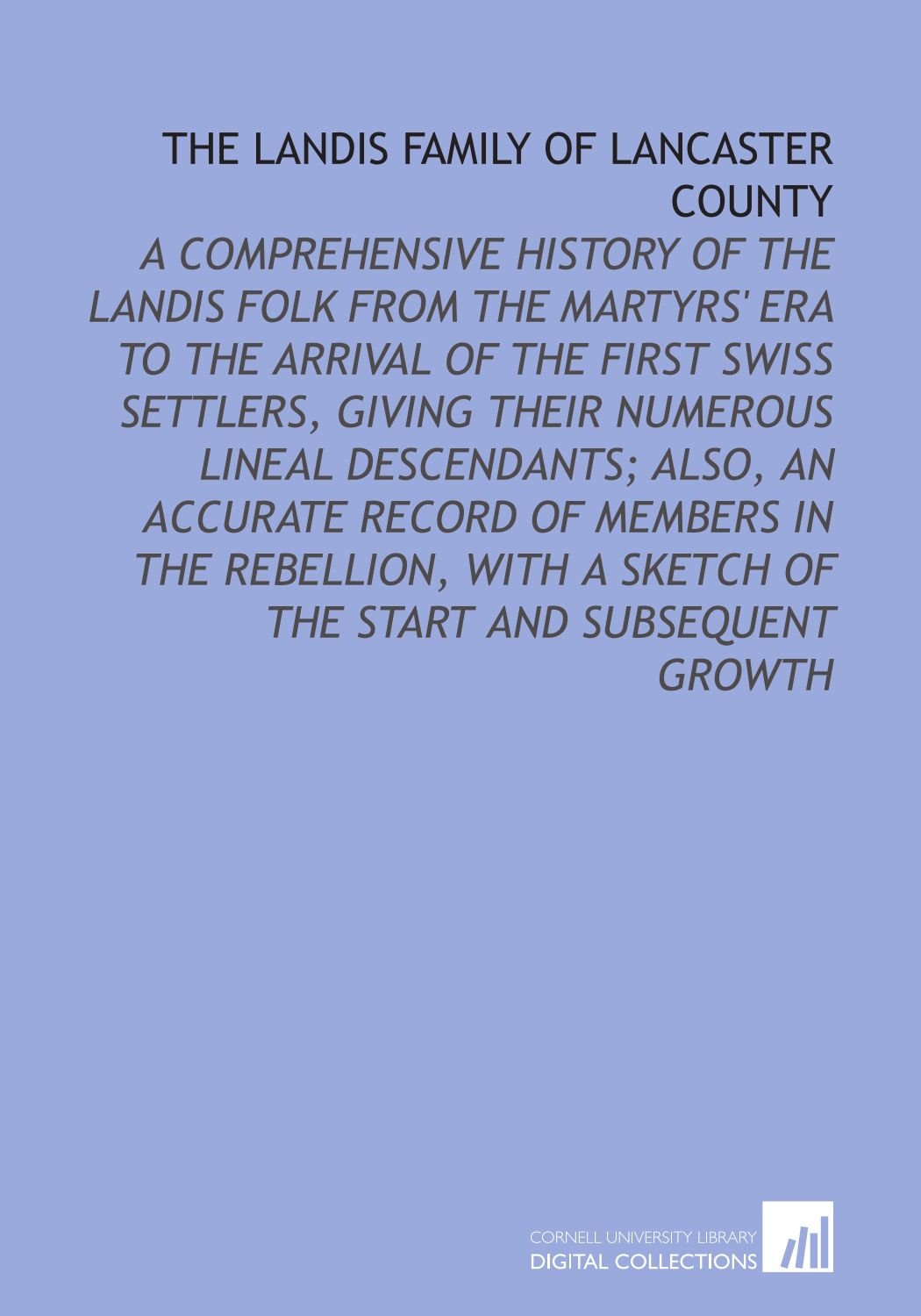 The Landis Family of Lancaster County Books