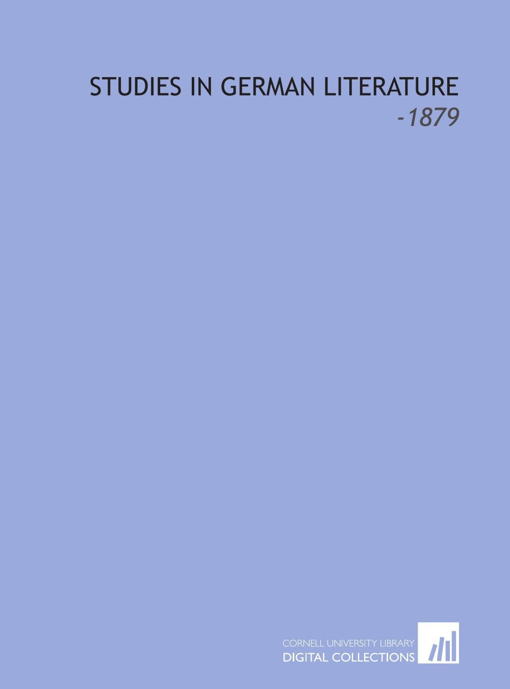 Studies in German Literature: -1879 Drama