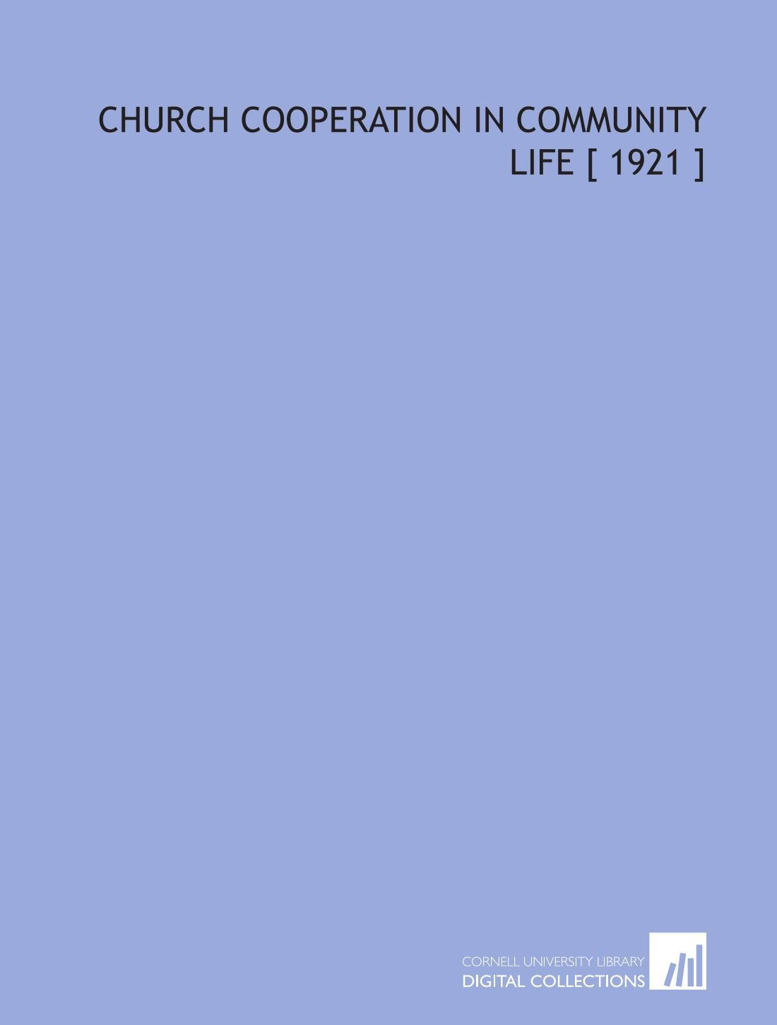 Church Cooperation in Community Life Books