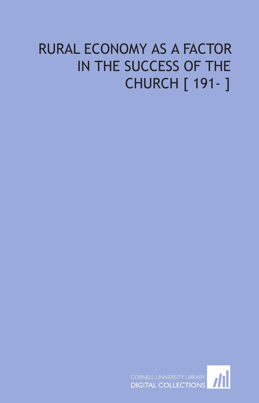 Rural Economy as a Factor in the Success of the Church Books