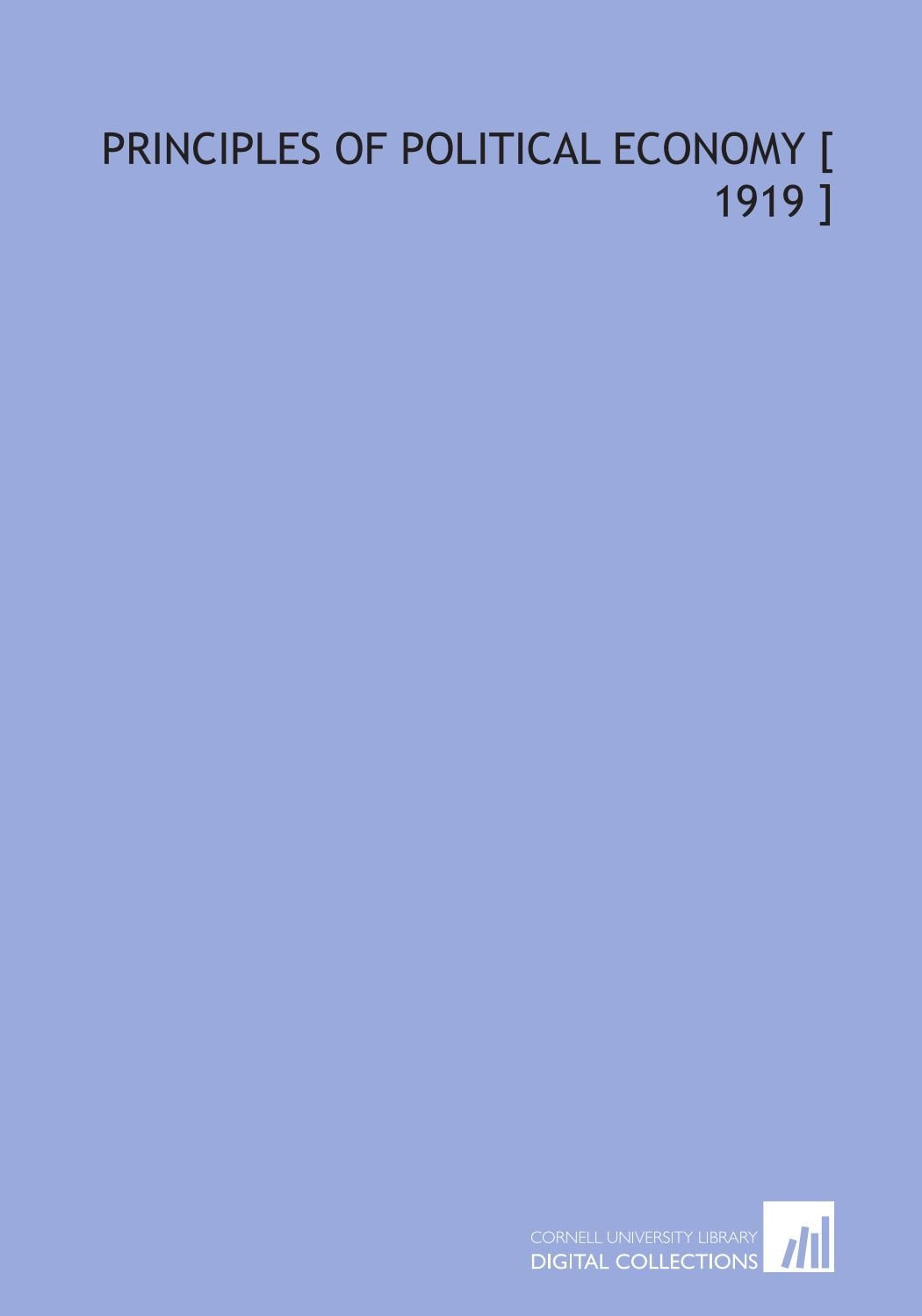 Principles of Political Economy Books
