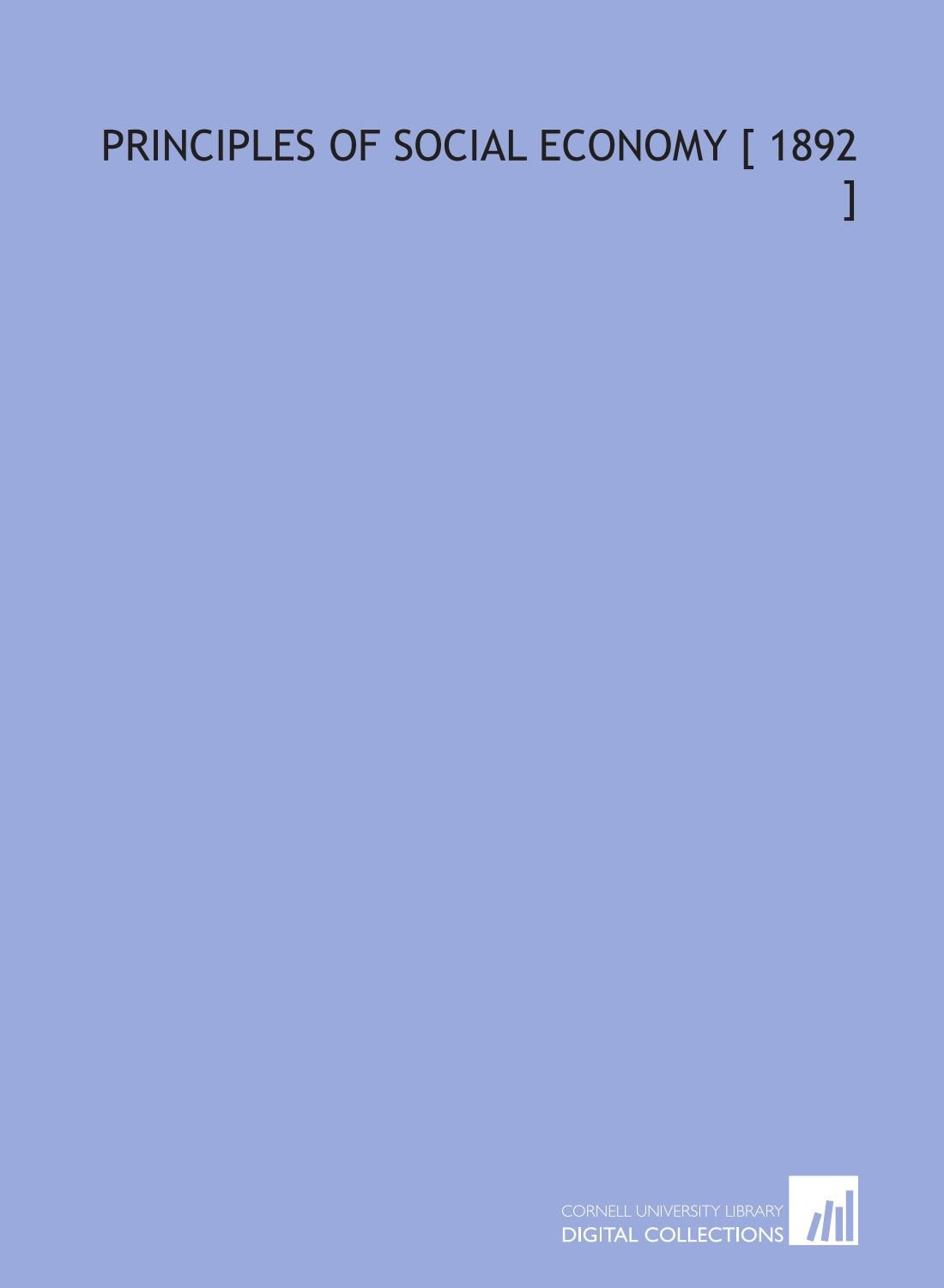 Principles of Social Economy Books