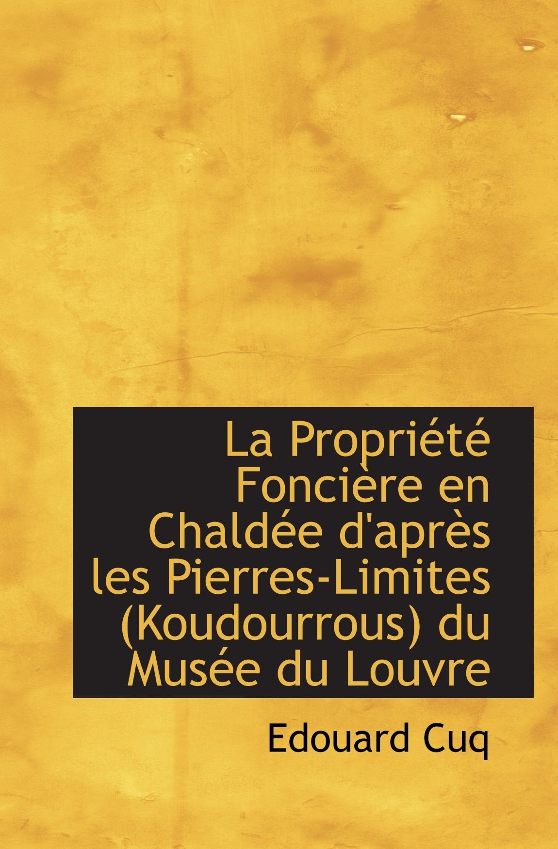 La Propriété Foncière en Chaldée d'après les Pierres-Limites (Koudourrous) du Musée du Louvre Politics & History