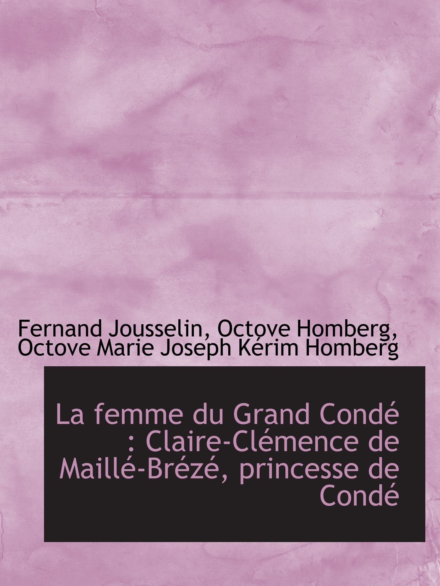 La femme du Grand Condé : Claire-Clémence de Maillé-Brézé, princesse de Condé book