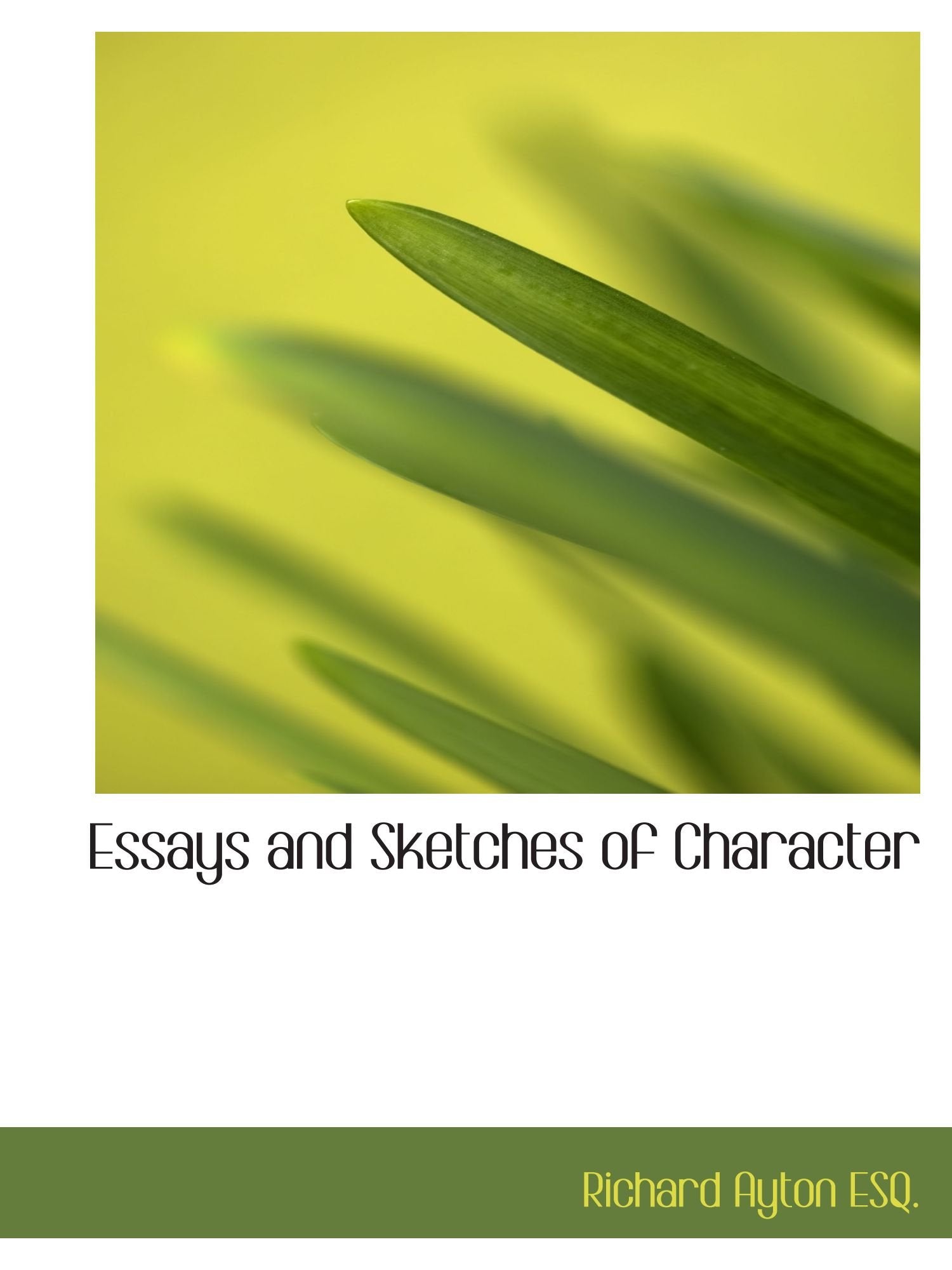Essays and Sketches of Character Politics & History