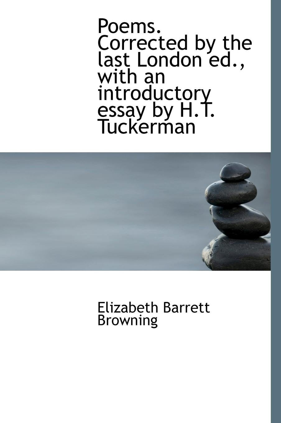 Poems. Corrected by the Last London Ed., with an Introductory Essay by H.T. Tuckerman Books