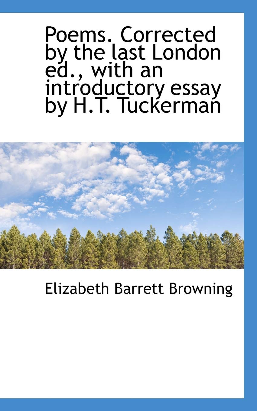 Poems. Corrected by the Last London Ed., with an Introductory Essay by H.T. Tuckerman Books