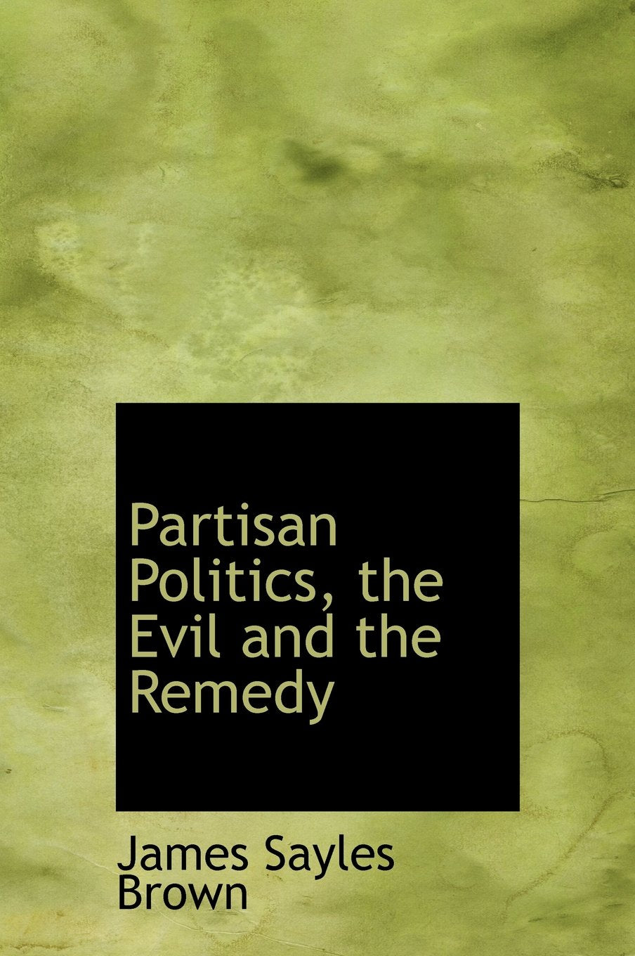 Partisan Politics, the Evil and the Remedy Politics & History