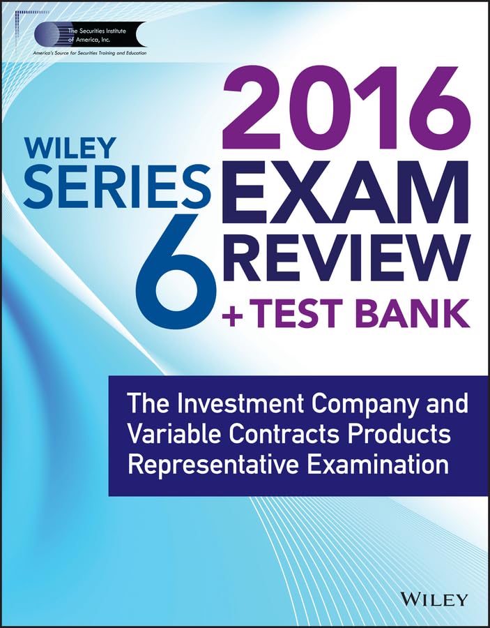 Wiley Series 6 Exam Review 2016 + Test Bank Law