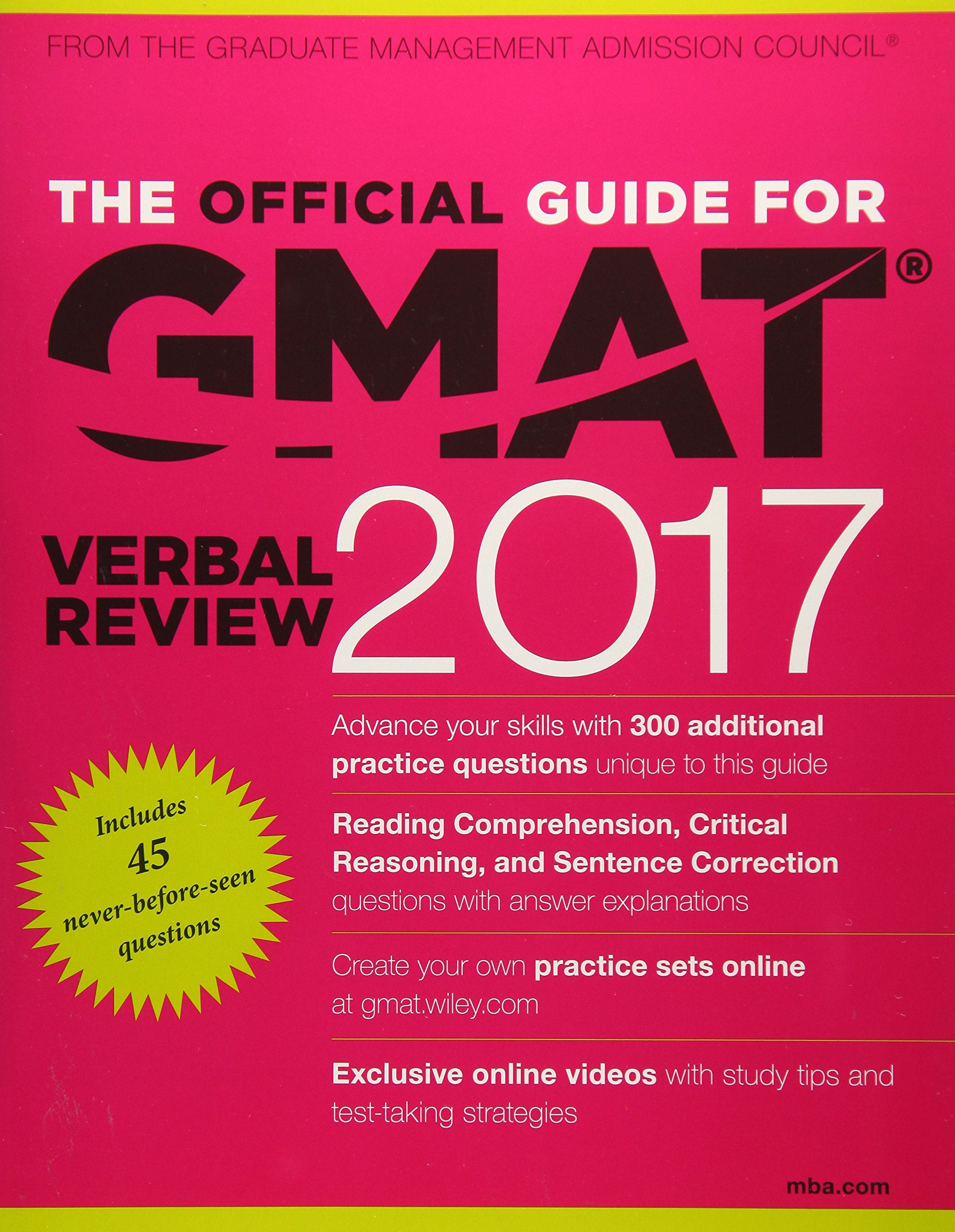 The Official Guide for GMAT Verbal Review 2017 with Online Question Bank and Exclusive Video Law