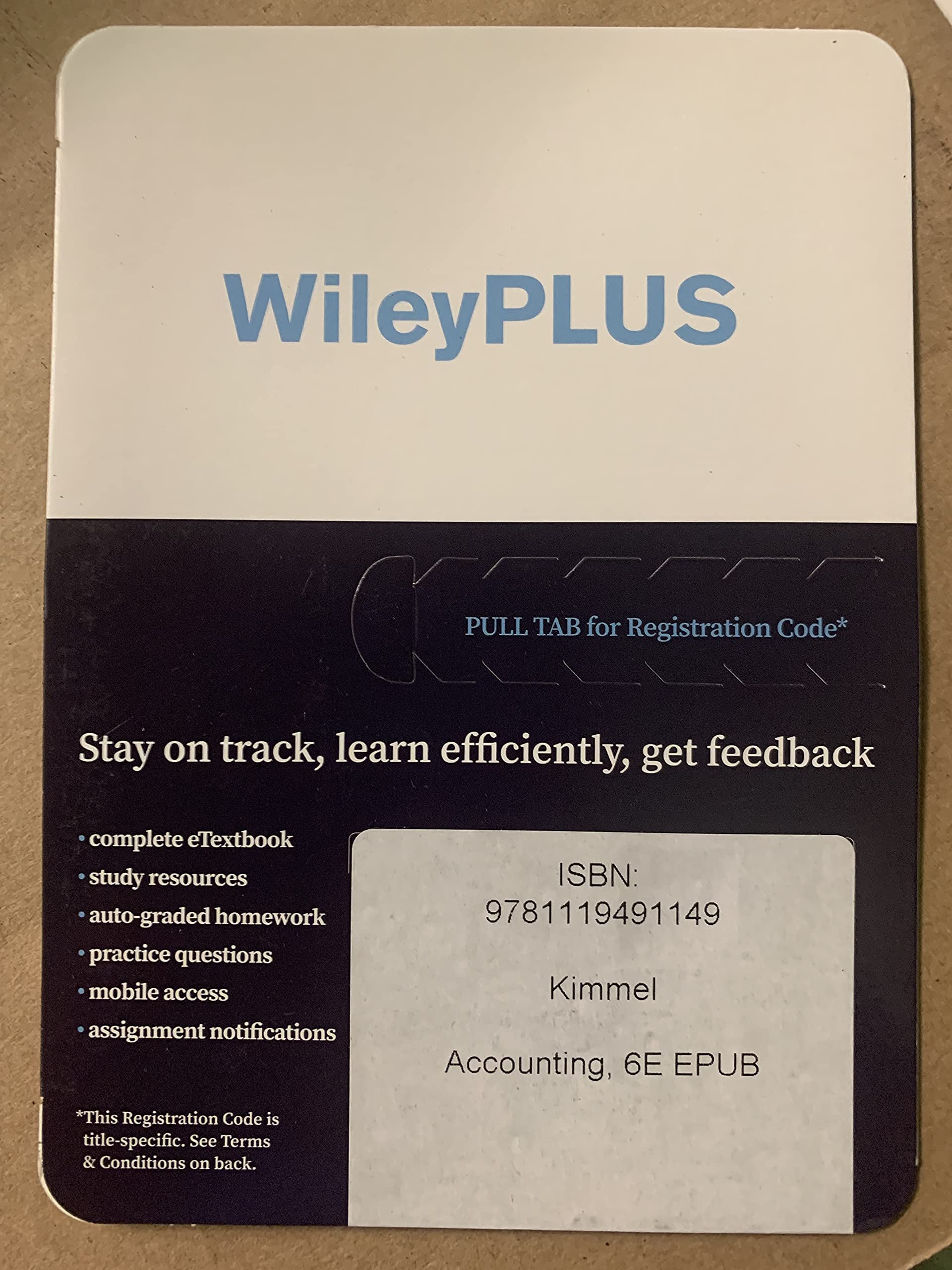 Accounting: Tools for Business Decision Makers, 6e WileyPLUS Card Law