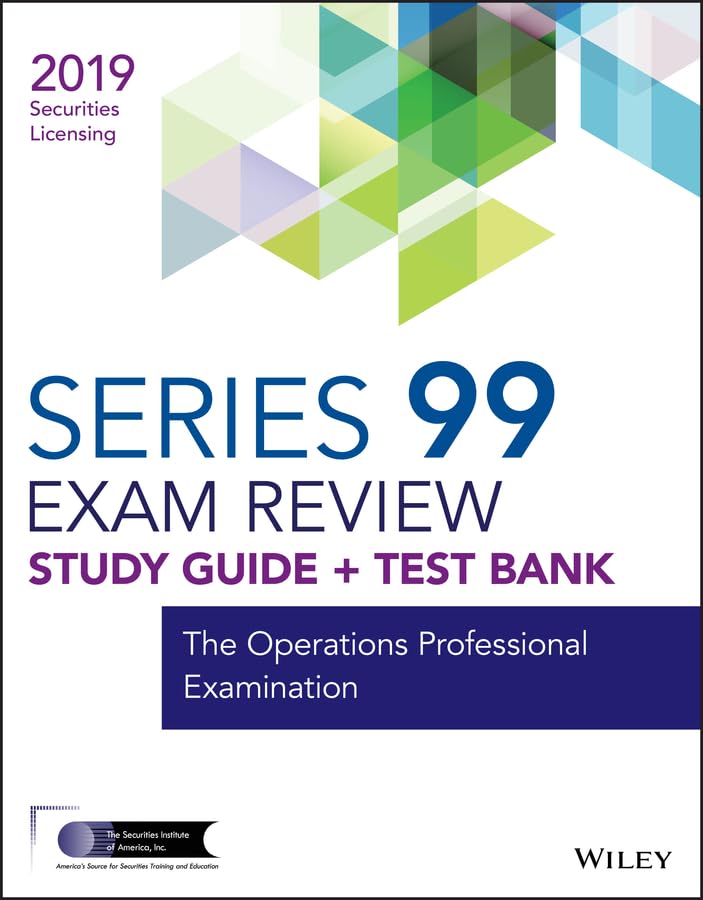 Wiley: Wiley Series 99 Securities Licensing Exam Review 2019 Business & Technology