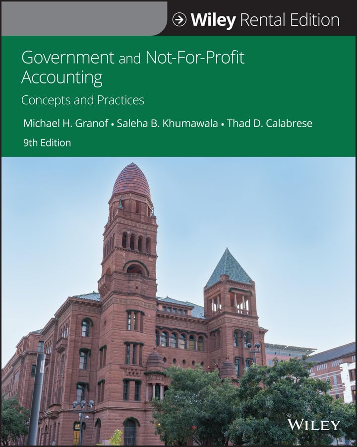 Government and Not-for-Profit Accounting: Concepts and Practices Law