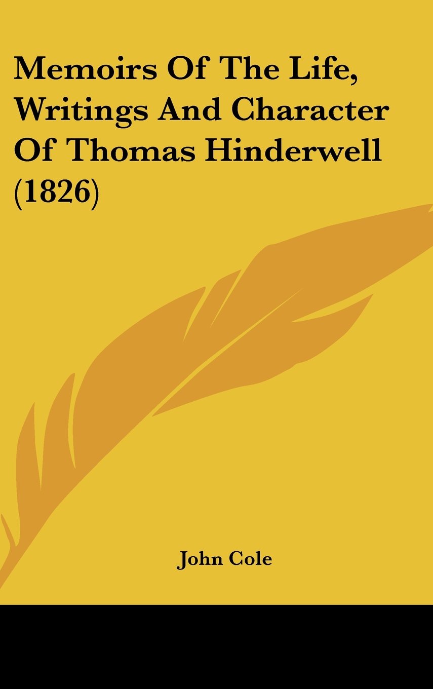 Memoirs Of The Life, Writings And Character Of Thomas Hinderwell (1826) Contemporary literature