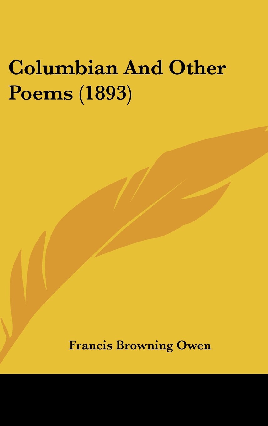 Columbian and Other Poems (1893) book