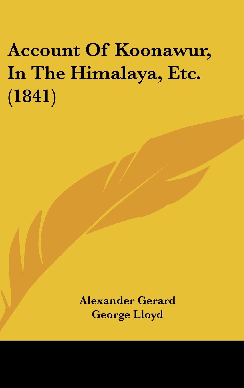 Account Of Koonawur, In The Himalaya, Etc. (1841) Contemporary literature