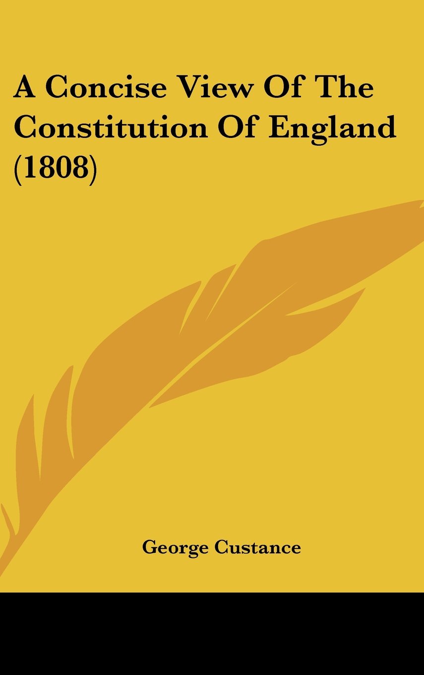 A Concise View of the Constitution of England Contemporary literature