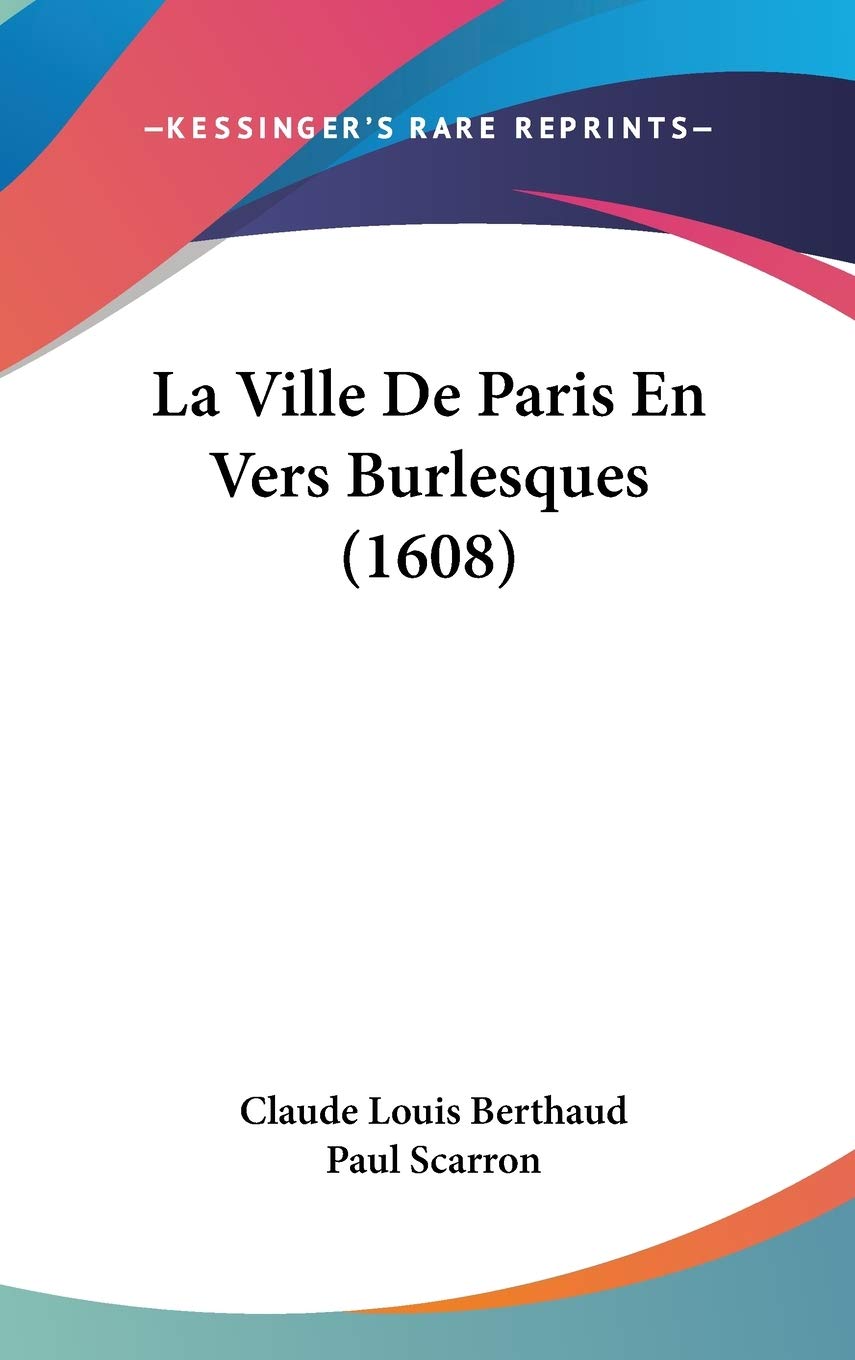 La Ville De Paris En Vers Burlesques (1608) Contemporary literature