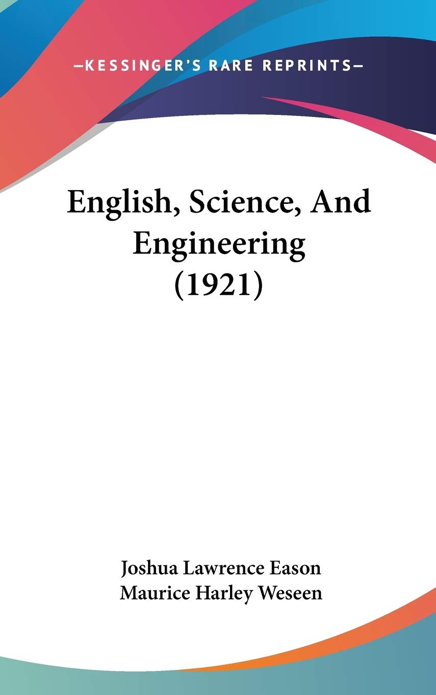 Product Image: English, Science, And Engineering (1921)