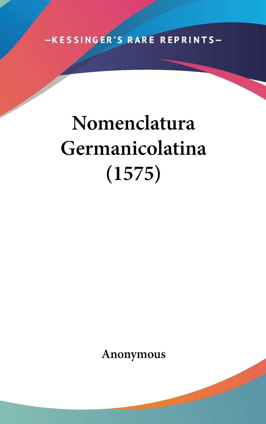 Product Image: Nomenclatura Germanicolatina (1575)