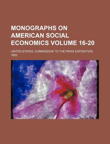 Monographs on American Social Economics Volume 16-20 Books