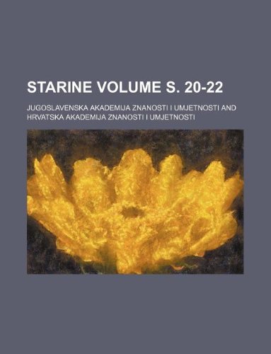 Starine Volume S. 20-22 Books