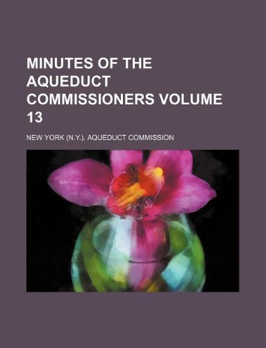 Minutes of the Aqueduct Commissioners Volume 13 Books