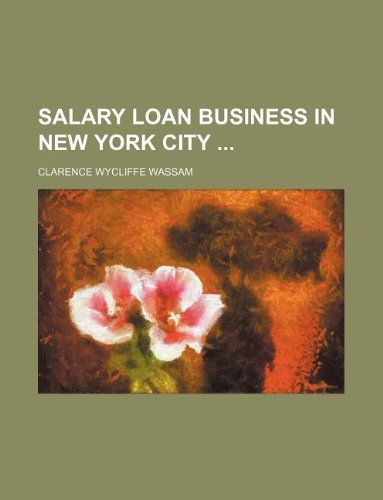 Salary Loan Business in New York City Books