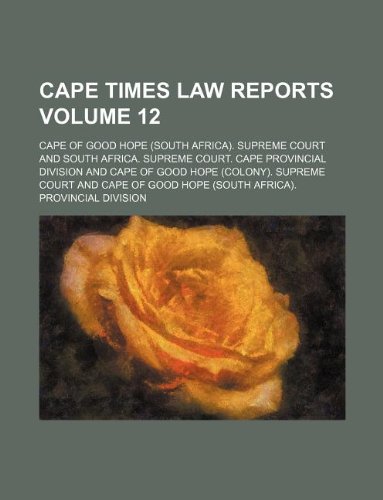 Cape Times Law Reports Volume 12 Books