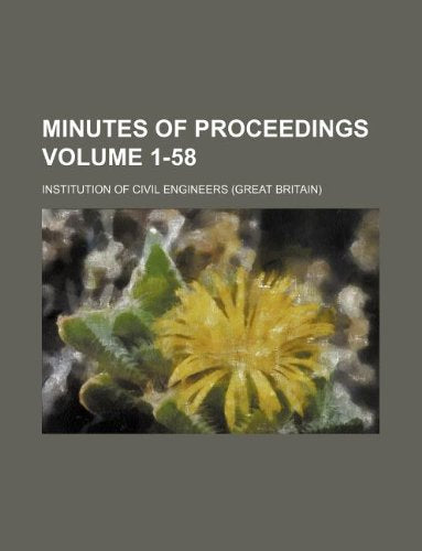 Minutes of Proceedings Volume 1-58 Books