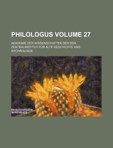 Philologus Volume 27 Books