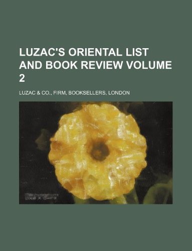 Luzac's Oriental List and Book Review Volume 2 Books