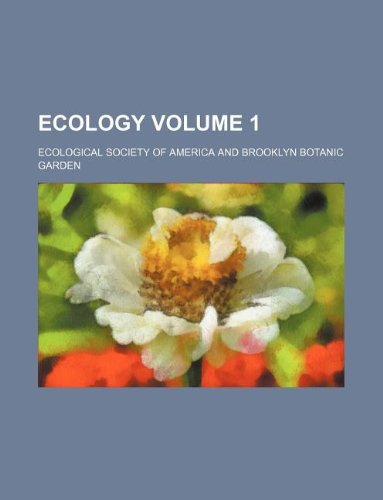 Ecology Volume 1 Books