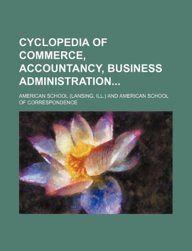Cyclopedia of Commerce, Accountancy, Business Administration Books