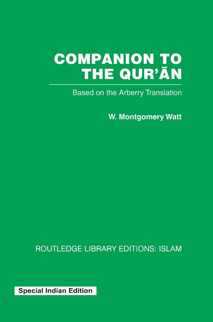 Companion to The Qur'an: Based on the Arberry Translation W. Montgomery Watt Books
