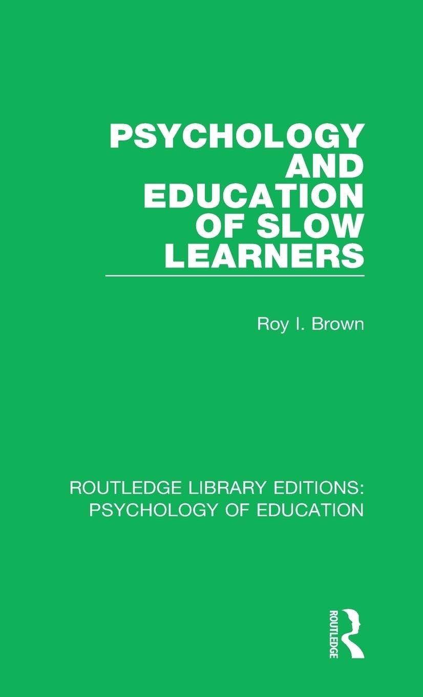 Psychology and Education of Slow Learners Education & Training