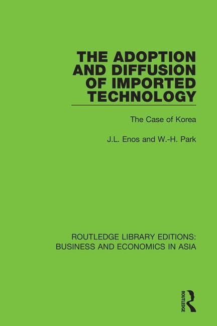 The Adoption and Diffusion of Imported Technology: The Case of Korea (Routledge Library Editions: Business and Economics in Asia, Band 2) Social Sciences