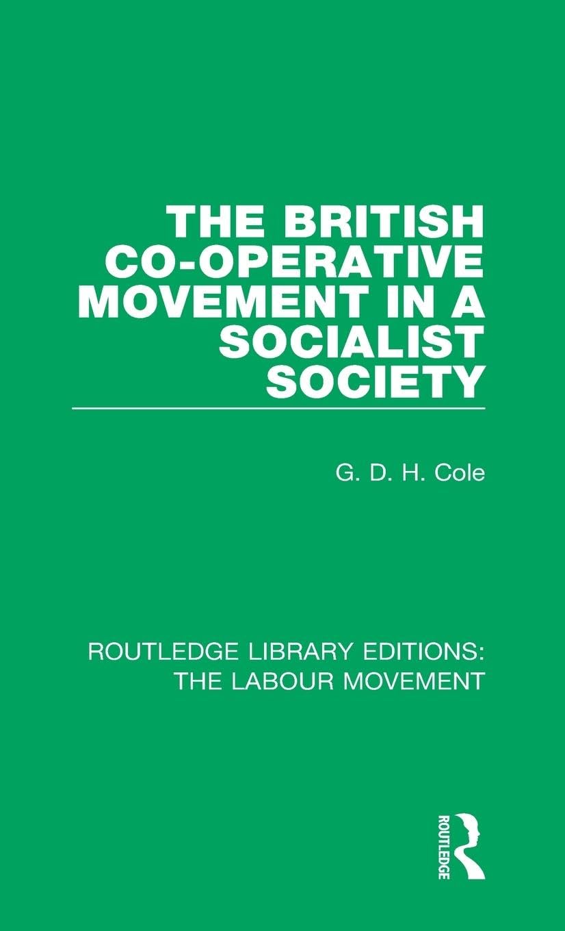 The British Co-operative Movement in a Socialist Society Social Sciences