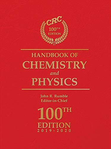 CRC Handbook of Chemistry and Physics 2019-2020: A Ready-reference Book of Chemical and Physical Data book