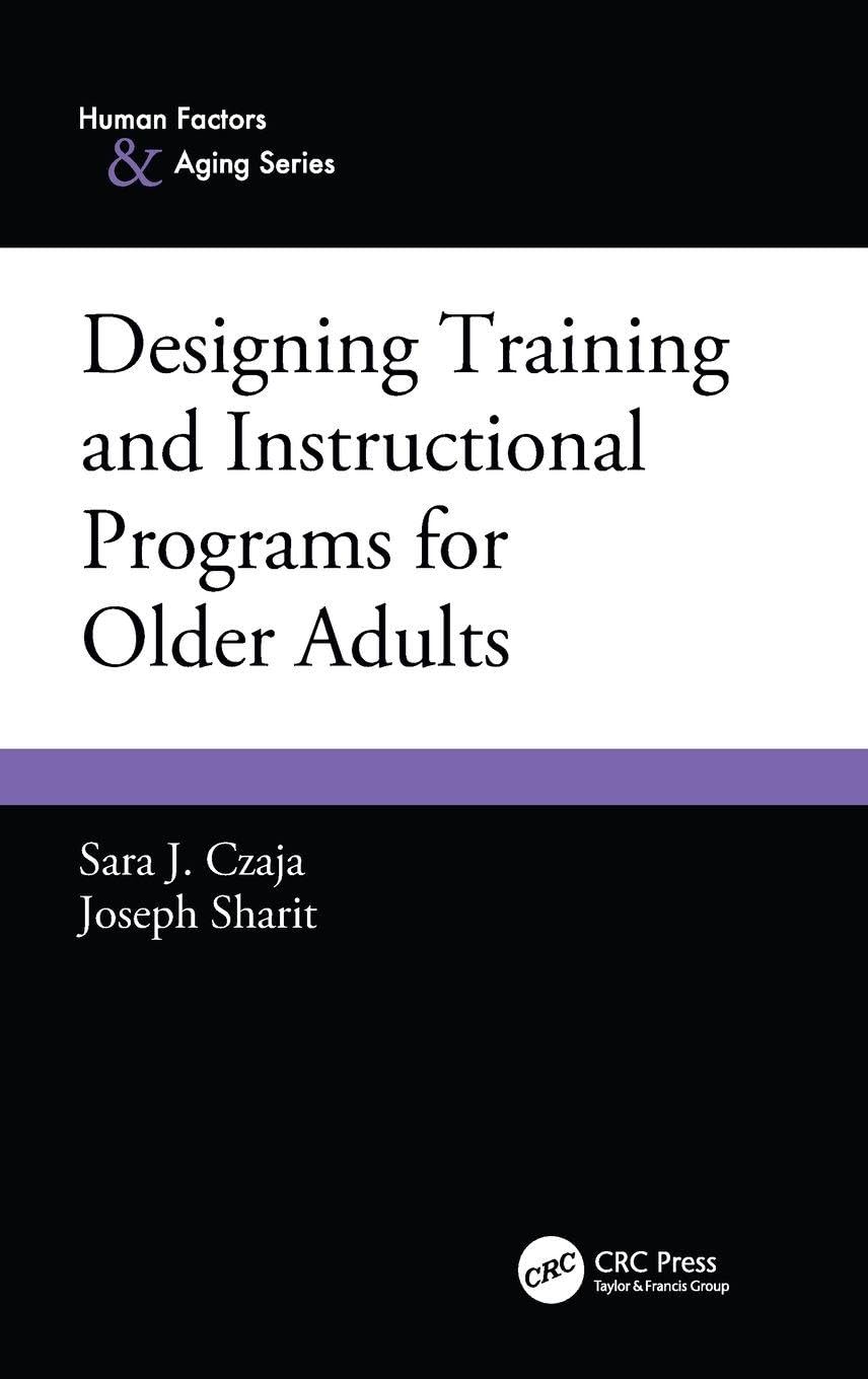 Product Image: Designing Training and Instructional Programs for Older Adults