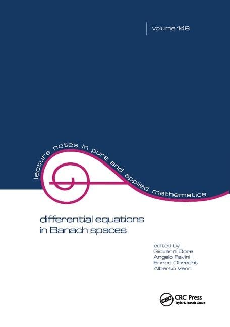 Differential Equations in Banach Spaces: Proceedings of the Bologna Conference (Lecture Notes in Pure and Applied Mathematics) Computer Science