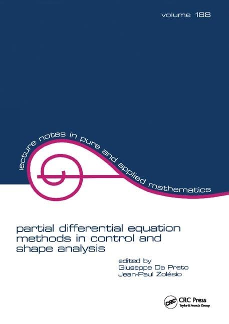 Product Image: partial differential equation methods in control and shape analysis: lecture notes in pure and applied mathematics