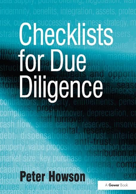 Checklists for Due Diligence Business, Finance & Career