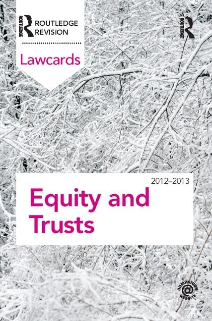 Product Image: Equity and Trusts Lawcards 2012-2013