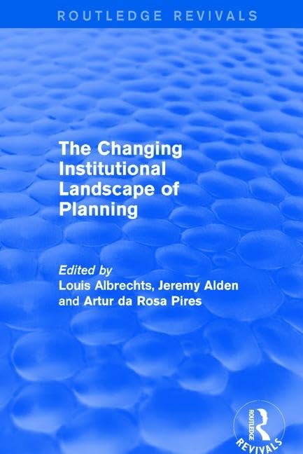 The Changing Institutional Landscape of Planning (Routledge Revivals) Books