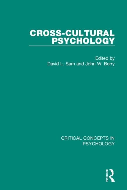 Cross-cultural Psychology (Critical Concepts in Psychology) Books
