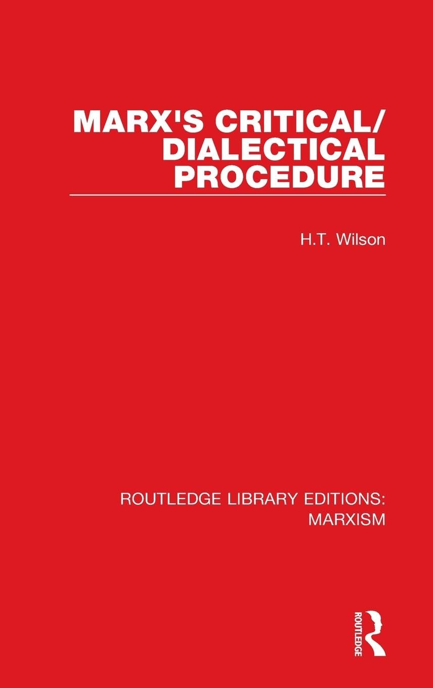 Product Image: Marx's Critical/Dialectical Procedure