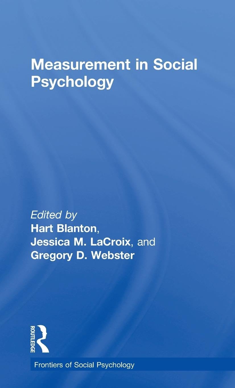 Measurement in Social Psychology Social Sciences