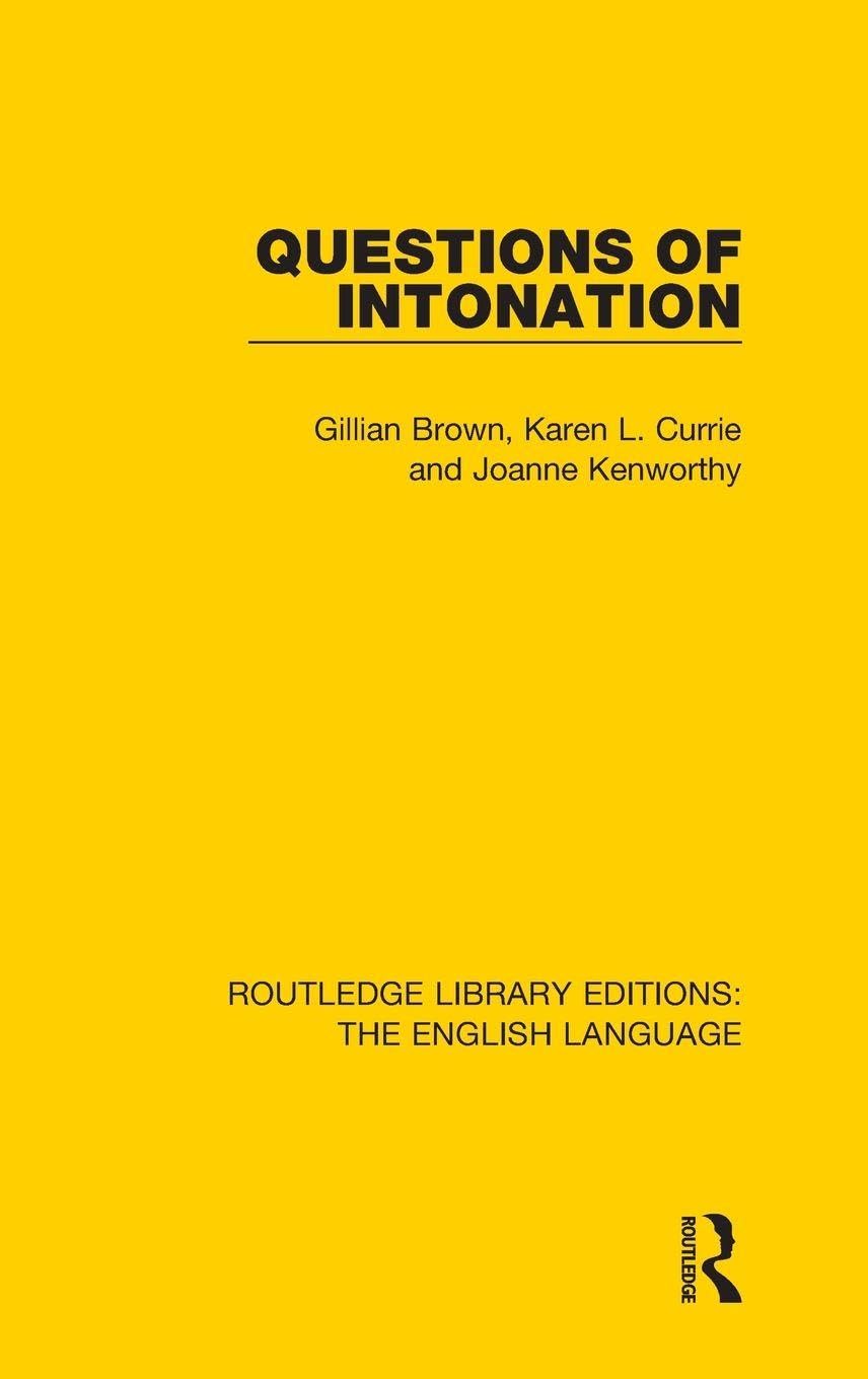 Questions of Intonation Social Sciences