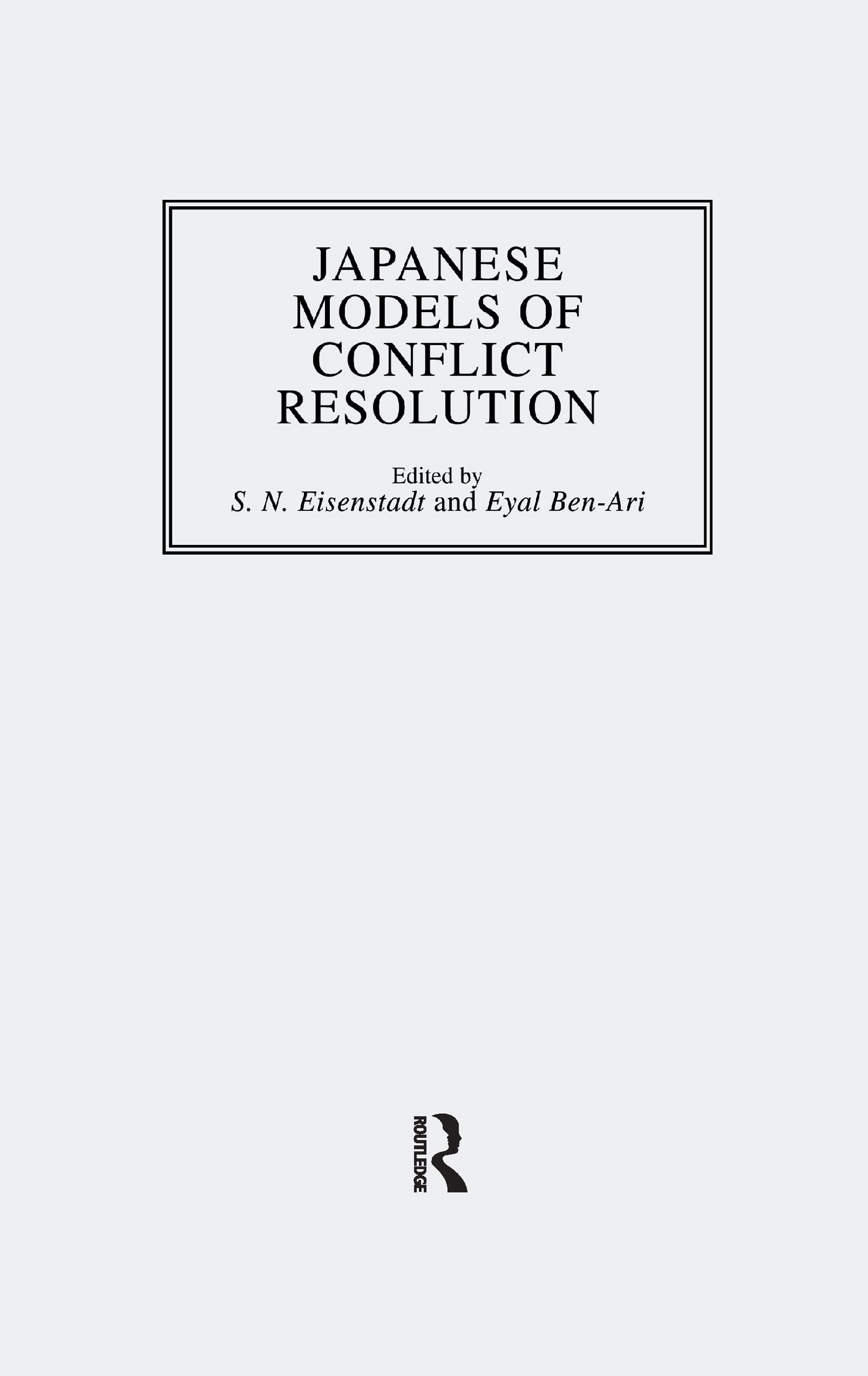 Japanese Models Of Conflict Resolution Law
